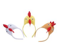 HEMOTON 3pcs Bandeaux en Peluche Forme de Poulet Confortables et Antidérapants pour Fêtes et Événements Festifs, Accessoires Cosplay Costume de Coq Adulte