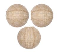 HEMOTON 3pcs Lantern Lamp Shade, Paper Pendant Light Cover, Round Hanging Lantern Decor, Rustic Vintage Style, for Photo Backdrops and Spring Festival