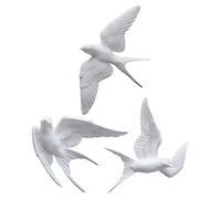 HEMOTON 3pièces Hirondelles Décoratives Murales Résine Légère Avec Texture Réaliste Ornements Artistiques Oiseaux Simulés Pour Salon Et Entrée