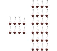 HEMOTON 4 Ensembles Pots Suspendus pour Plantes Et Fleurs Jardinières Suspendues Rouge avec Crochets Amovibles pour Balcon Et Jardin Design Moderne Et Aux Intempéries 8 Pièces * 4