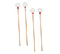 HEMOTON 4 Pièces Baguettes De Timbales Baguettes De Tambour En Bois Batteur De Tambour Beige Feutre