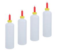 HEMOTON 4 Pièces Biberon pour Agneau en Plastique 500ml Léger Contrôle du Niveau de Lait, Adapté aux Moutons et Vaches en Environnement Extérieur de Ferme