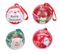 HEMOTON 4 Pièces Boîte Boule de Noël Suspendue en Fer Blanc, Décorative, | Accès Facile, Rangement Compact, Style Créatif et Unique, pour Bonbons et Petits Objets de Fête Style Aléatoire