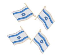 HEMOTON 4 pièces Broche Épinglette Drapeau Israël Métal Ondulé Badge Pin pour Vêtements Sacs DIY Accessoires Décoratifs Symbole de Fierté Nationale et Amitié