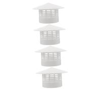 HEMOTON 4 Pièces Capuchon de Plastique à Pluie Couvercle Ventilé pour Toit Protection Pluie Accessoire Extérieur Durable pour Poêle Ventilation