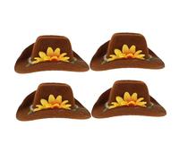 HEMOTON 4 Pièces Chapeaux Mini pour Petits Animaux Ajustables avec Décor Floral Chapeaux Feutre pour Hamsters Cochons Poules Serpents Accessoires Costume Western Amusants
