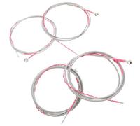 HEMOTON 4 Pièces Cordes pour Basse Électrique et Minimisant les Réglages en Acier 4 Cordes Couleur Rose, Stabilité de Ton pour Répétitions et Pratiques Quotidiennes