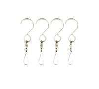 HEMOTON 4 Pièces Crochets en S Rotatifs 360° en Acier Inoxydable | Auto-rotatif, Démontable, Argenté, pour Cristal Rotateur et Rotateur Éolien, Lot Pratique