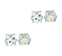 HEMOTON 4 pièces Culottes de Couches Coton Réutilisables pour Garçon Fille Absorption et Bande Autoadhésive Confort Respirant pour Apprentissage Propreté Garçon Fille Lot de Grandes
