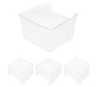 HEMOTON 4 Pièces Lot de Bacs à Sable pour Hamsters en Plastique Transparent pour Gerbilles Et Lemmings Accessoires De Douche pour Petits Animaux