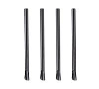 HEMOTON 4 Pièces Lot de Pailles Réutilisables en Acier Inoxydable Noir Robustes pour Boissons Congelées et Milk Shakes, pour Famille et Collègues