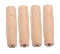 HEMOTON 4 Pièces Manche De Brosse Bois Verni pour Cuisine Barbecue Et Théière Rechange pour Outils De Cuisson