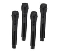 HEMOTON 4 Pièces Microphone Garçon Fille Micro Factice Réaliste et Accessoire Déguisement pour Scène Karaoké Fête Anniversaire