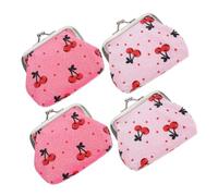 HEMOTON 4 Pièces Mini Pochettes Fruit Compactes Porte-Monnaie Kiss-Lock pour Maquillage Pochette de Voyage Pratique pour Femmes et Filles