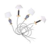 HEMOTON 4 Pièces Miniature Dollhouse LED Table Lamps with Switch Mini Bedside Lights for Dollhouse Furniture and Easy to Install Micro Landscape Accessories for DIY Architectural