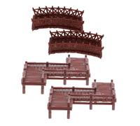 HEMOTON 4 Pièces Miniature Fairy Garden Bridges Set Plastic Z Shape Arch Bridge for Micro Landscape Ornaments Fish Tank and Terrarium Decor with Chinese Style Design