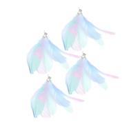 HEMOTON 4 Pièces Plumes de Rechange pour Baguette à Chat Accessoires et Durables pour Jouets Stimulants Compatibles avec Divers Modèles Sécurité et Entraînement du Chat