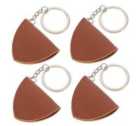 HEMOTON 4 Pièces PU Guitar Pick Holder Keychain Portable Plectrum Organizer for Guitarists and Ukulele Players Protective Case Bag