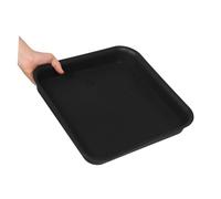 HEMOTON 4 pièces Soucoupe Carrée pour Plante Lot de Plateau de Récupération Plastique Mat Épais Support Stable Débordement pour Pots de Fleurs Intérieur et Extérieur