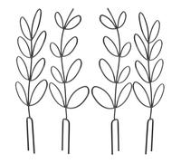 HEMOTON 4 Pièces Support de Plantes en Pot Noir en Fer Finition Mate et Maille Fine, Forme Feuille, Adapté pour Plantes Grimpantes en Intérieur et Jardin, Optimisation de l'espace et