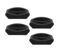 HEMOTON 4 Pièces Support D'haltères en Caoutchouc Noir Coussinets Anti-Vibration, Surface Antidérapante et Trous de Vis de 11mm pour Rangement Sécurisé en Salle de Sport Personnelle