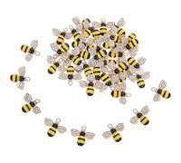 HEMOTON 40 Pièces Breloque Abeille en Alliage de Zinc, Strass, Émail | Mini Pendentif pour Bracelets et Porte-clés, Stable, Léger, pour Création Bijoux et Loisirs Créatifs