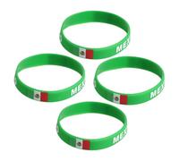 HEMOTON 4pièces Bracelets Silicone Avec Drapeau National Caoutchouc Vert Unisexes Pour Football Sport Fêtes Anniversaire Et Jeux