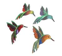 HEMOTON 4pièces Suspension Oiseau-mouche Intérieur Fer Décoration Murale Suspension Murale Art Pour Salon Ou Entrée