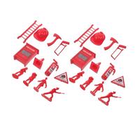 HEMOTON 5 Ensembles Figurines Pompiers Accessoires Miniatures pour Maison de Poupées Jeu de Rôle avec Extincteurs Miniatures et Décor Station de Pompiers Jeu Collaboratif pour Garçon Fille