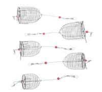 HEMOTON 5 pièces Cage à Appâts Acier Inoxydable de Piège à Poissons Pratique et Rouge Petit Accessoire pour Amateurs