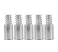 HEMOTON 5 Pièces Embout Fileté de Rechange, Adaptateur Métal | Filetage Américain Standard, Fixation Rivetée, Alliage D'aluminium Argenté, pour Mops, Cadres de Rouleau
