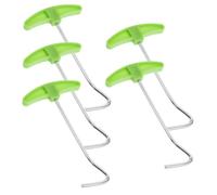 HEMOTON 5 Pièces Extracteur de Piquets de Camping de Outils Multi Fonctionnels avec Poignée Ergonomique Accessoires pour Montage et Démontage de Tentes Couleur Verte