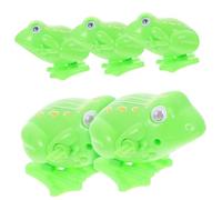HEMOTON 5 Pièces Grenouille mécanique Toys Mini-Grenouilles Machines Jouets décoration Artificielle Les Jouets pour Enfants de Saut d'enfants Plastique Green