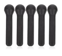 HEMOTON 5 Pièces Microphone de Simulation Jouet d'instrument pour Tout-Petit Faux Microphone Jouet Noir Modèle en Plastique Costume de Fête Accessoires de Karaoké