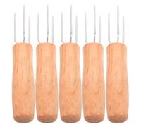 HEMOTON 5 Pièces Outil D'accompagnement pour Moxibustion en Bois de Chêne, Support à Trois Branches Poignée Réglable pour Thérapie par Chaleur à Domicile, Réduit la Fatigue
