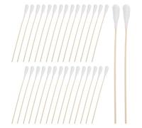 HEMOTON 50 Pièces Bâtonnets de Coton Nettoyants Blancs Tige en Bois et Coton Extra Large Nettoyage Précis à Domicile et Soins des Animaux