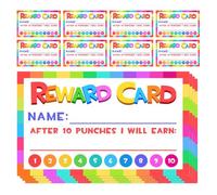 HEMOTON 50 Pièces Cartes de Récompense artes Perforées Encourageantes, Papier Couché, pour Garçon Fille, Enseignants, à L’école la Maison, Formation des Bonnes Habitudes