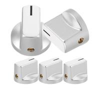 HEMOTON 5pcs Bouton de Potentiomètre Bouton de Guitare Effet Abs Argenté Tête Plate Bec de Canard, Compatible Table de Mixage et Haut-parleur, pour Amplis Guitare et Styles Musicaux
