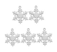 HEMOTON 5pièces Breloques De Noël Flocons Acier Inoxydable Pour Colliers Chiens Pendentifs Sapin De Noël Médailles Chiots Maverick Breloques Métal