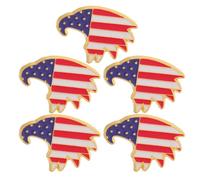 HEMOTON 5pièces Épinglette Drapeau Patriotique Aigle à Tête Blanche Broche Drapeau Américain Émail de Pins Miniatures pour Fête de Indépendance Célébrations Militaires et Accessoires