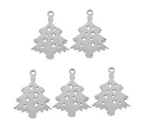 HEMOTON 5pièces Médaille pour Animaux Acier Inoxydable Pendentif Sapin de Noël Breloque pour Collier de Chien Petite Médaille Festive Pendentif de Noël