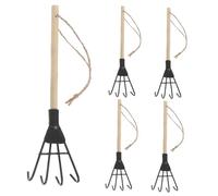 HEMOTON 5pièces Râteau De Désherbage Portatif Petit Outil De Jardin pour Travailler Sol Et Aérer pour Entretien des Plantes