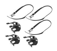 HEMOTON 6 Pièces Accessoires de pédale de Sangles d'orteils pour pédales de cale-Pied de remplaçable Clips des Orteils cale-Pieds et Sangles de Plastique Noir