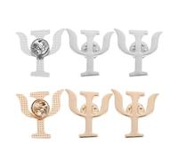 HEMOTON 6 pièces Broches Psychologie Alliage Vintage Pins Médicaux Doré et Argent Accessoires pour Médecins Infirmières Psychologues Décoration pour Vestes Sacs et Fêtes