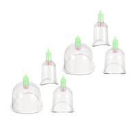 HEMOTON 6 Pièces Ensemble de Ventouses Thérapeutiques sous Vide en Plastique Ventouses de U et C pour Soulager les Douleurs Articulaires en Salle de Sport