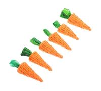 HEMOTON 6 pièces Jouets à Mâcher pour Hamster de Carottes Tressées Paille Naturelle pour Rongeurs Accessoires de Soins Dentaires pour Animaux de Compagnie