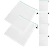 HEMOTON 6 Pièces Lot Paquet Respirants en Filet Réutilisables en Polyester Blanc avec Cordon Usage Polyvalent pour Fruits et Légumes Cuisine et Marché Fermier