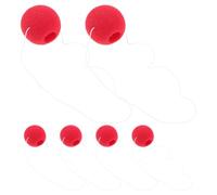 HEMOTON 6 Pièces Nez de Clown Rouge en Mousse pour Cosplay et Fête D'halloween, Design Amusant, Taille, Facile à Nettoyer