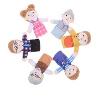 HEMOTON 6 pièces Set Marionnettes à Doigts Peluche Famille pour Garçon Fille Jouets Histoires et Jeu de Rôle Marionnettes Main Confortables pour Tout-Petits et Activités Familiales