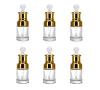 HEMOTON 6pièces Flacon Verre Transparent avec Pipette Compte-gouttes Étanche pour Huiles Essentielles Cosmétiques Aromathérapie Réutilisable pour Voyage et Usage Quotidien